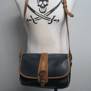 Dooney and Bourke Equestrian Riding A6 Leather Crossbody Purse Black